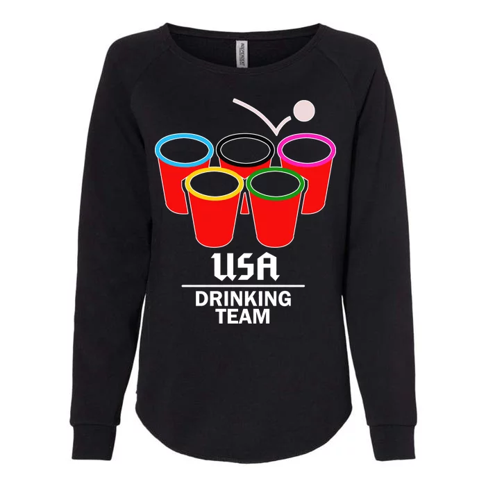 USA Drinking Team Beer Pong Womens California Wash Sweatshirt