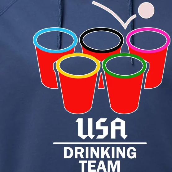 USA Drinking Team Beer Pong Performance Fleece Hoodie