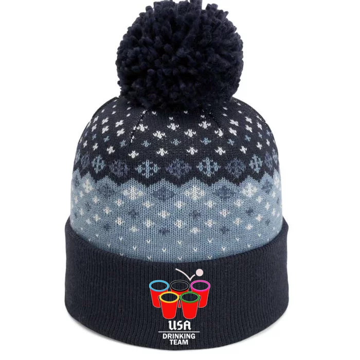 USA Drinking Team Beer Pong The Baniff Cuffed Pom Beanie