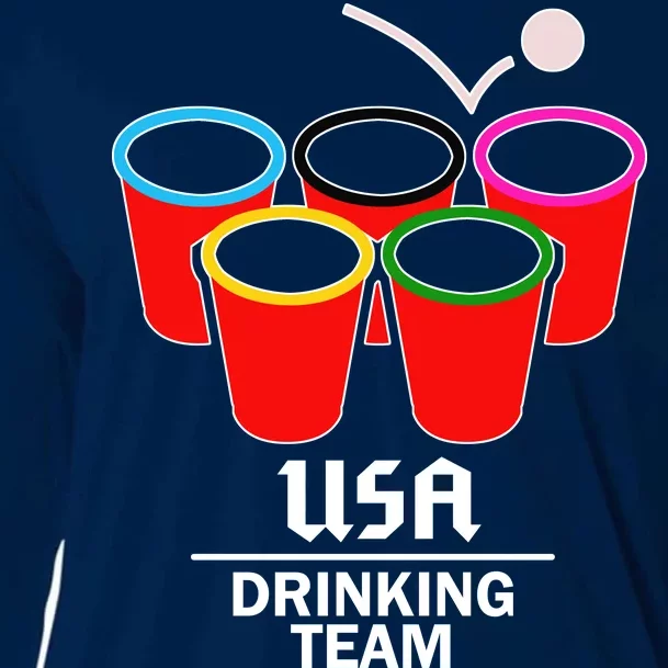 USA Drinking Team Beer Pong Cooling Performance Long Sleeve Crew