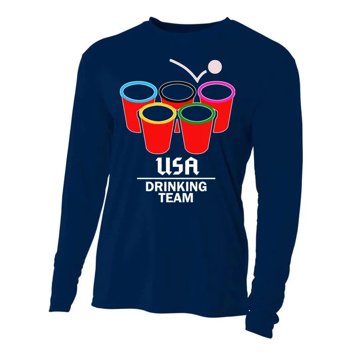 USA Drinking Team Beer Pong Cooling Performance Long Sleeve Crew