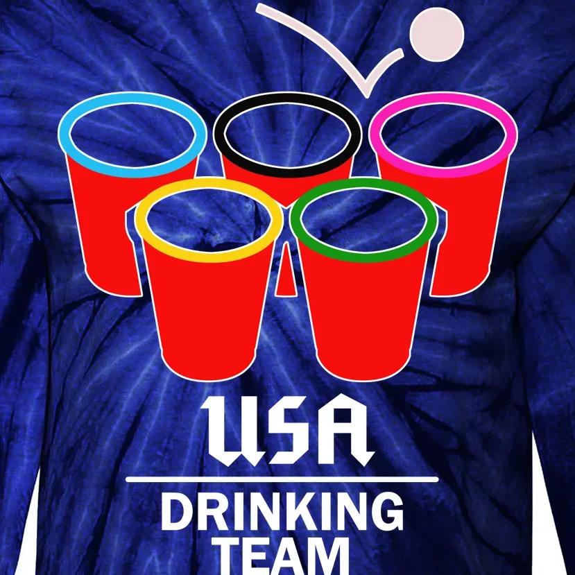 USA Drinking Team Beer Pong Tie-Dye Long Sleeve Shirt