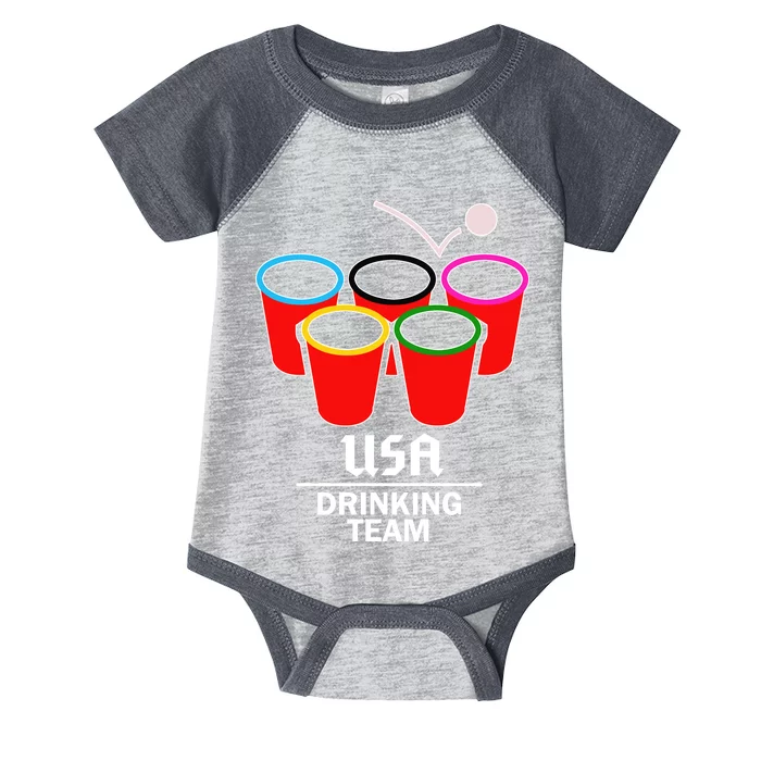 USA Drinking Team Beer Pong Infant Baby Jersey Bodysuit