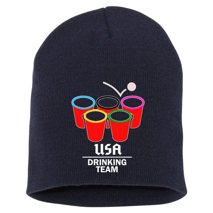 USA Drinking Team Beer Pong Short Acrylic Beanie