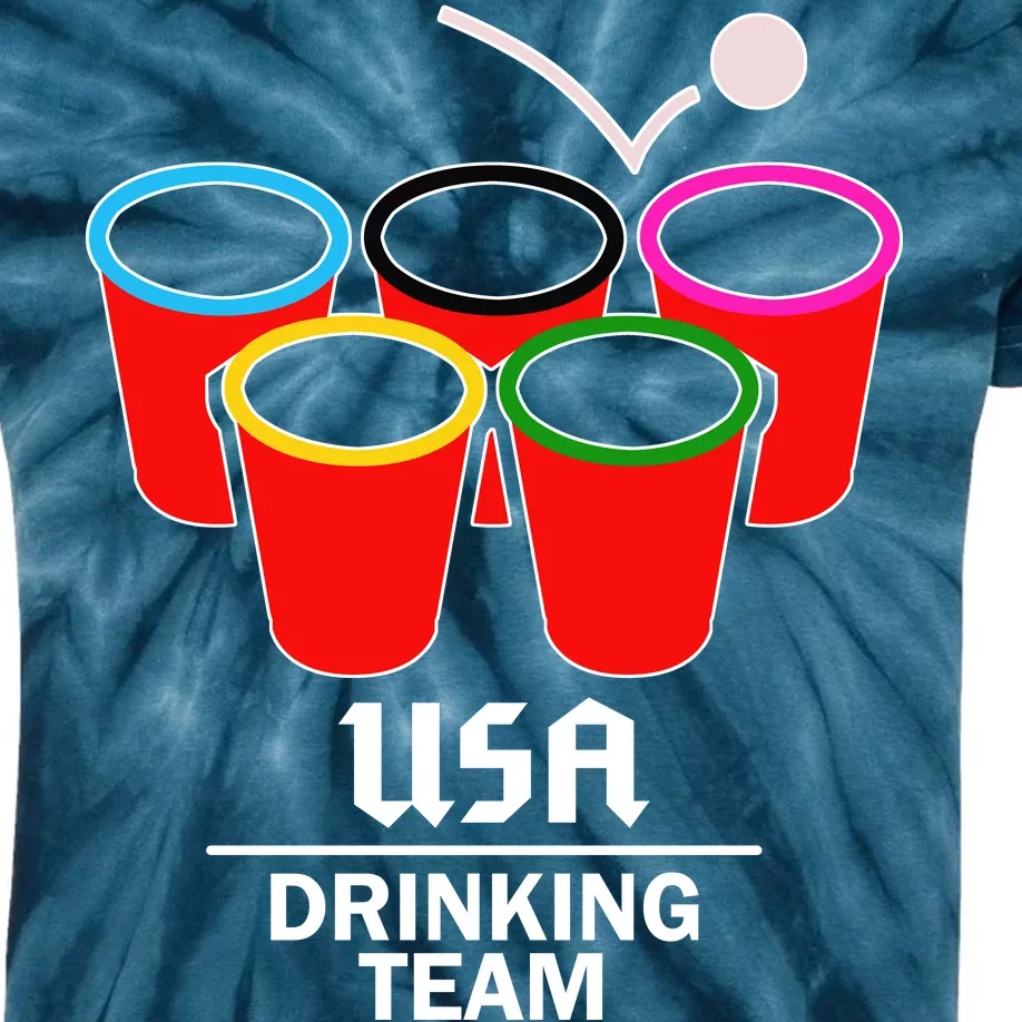 USA Drinking Team Beer Pong Kids Tie-Dye T-Shirt