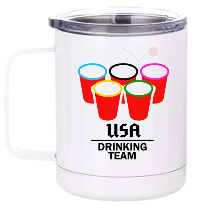 USA Drinking Team Beer Pong Front & Back 12oz Stainless Steel Tumbler Cup