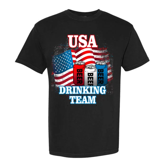 USA Drinking Team Flag Garment-Dyed Heavyweight T-Shirt