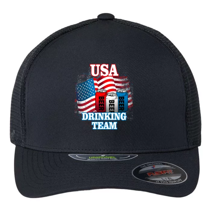 USA Drinking Team Flag Flexfit Unipanel Trucker Cap