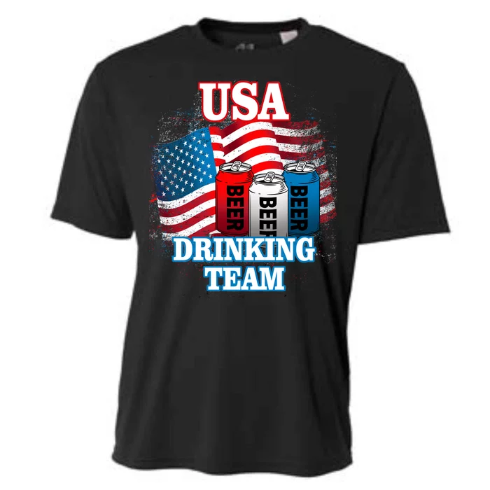 USA Drinking Team Flag Cooling Performance Crew T-Shirt