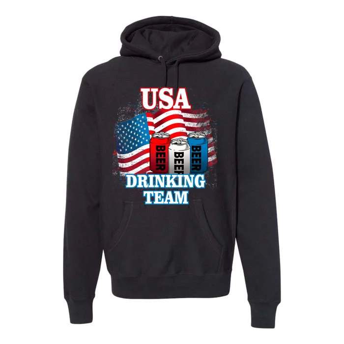 USA Drinking Team Flag Premium Hoodie