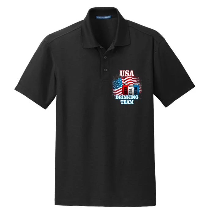 USA Drinking Team Flag Dry Zone Grid Performance Polo