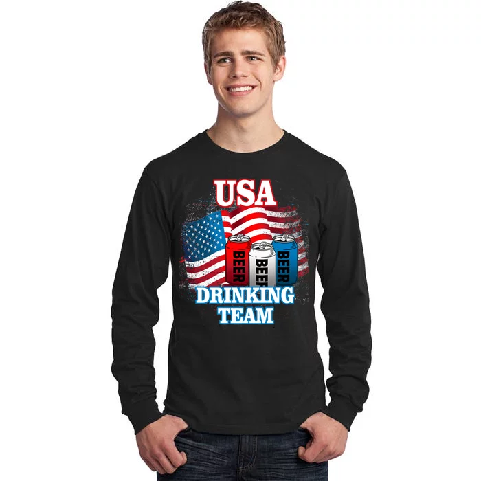 USA Drinking Team Flag Tall Long Sleeve T-Shirt