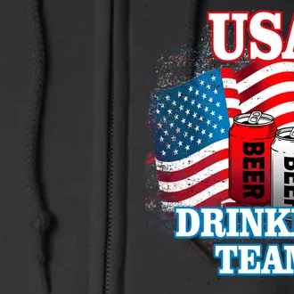 USA Drinking Team Flag Full Zip Hoodie