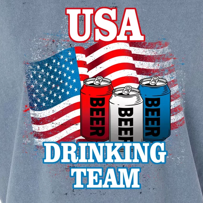 USA Drinking Team Flag Garment-Dyed Women's Muscle Tee