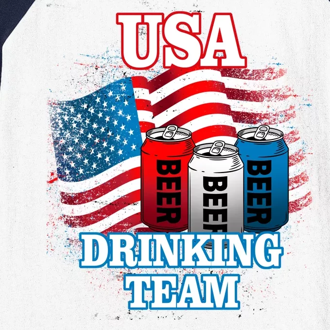 USA Drinking Team Flag Baseball Sleeve Shirt