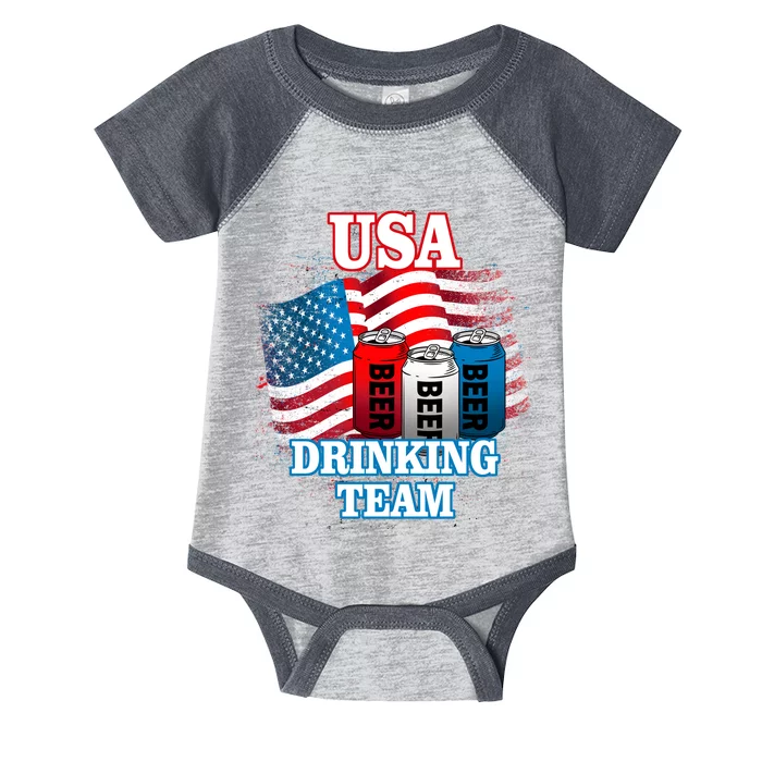 USA Drinking Team Flag Infant Baby Jersey Bodysuit