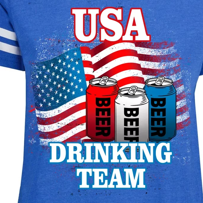 USA Drinking Team Flag Enza Ladies Jersey Football T-Shirt