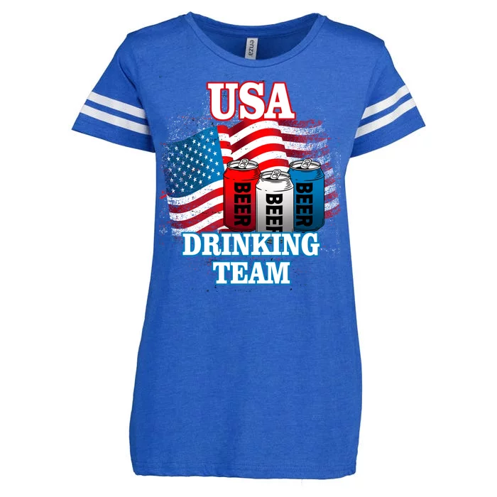 USA Drinking Team Flag Enza Ladies Jersey Football T-Shirt