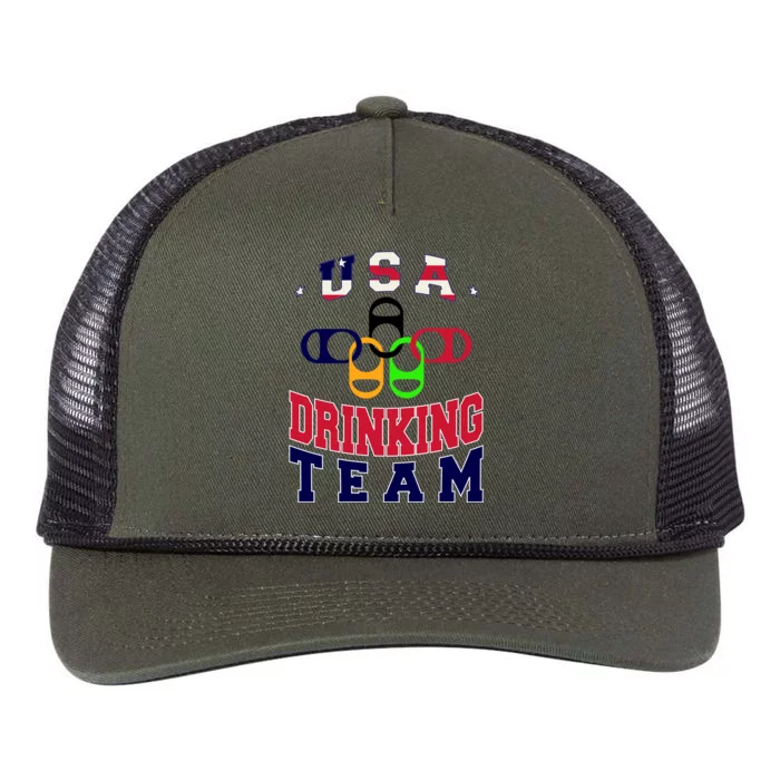 USA Drinking Team Sport Retro Rope Trucker Hat Cap