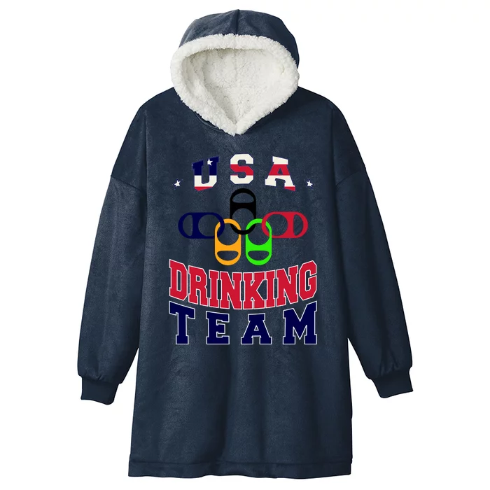 USA Drinking Team Sport Hooded Wearable Blanket