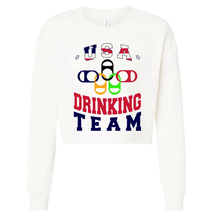 USA Drinking Team Sport Cropped Pullover Crew