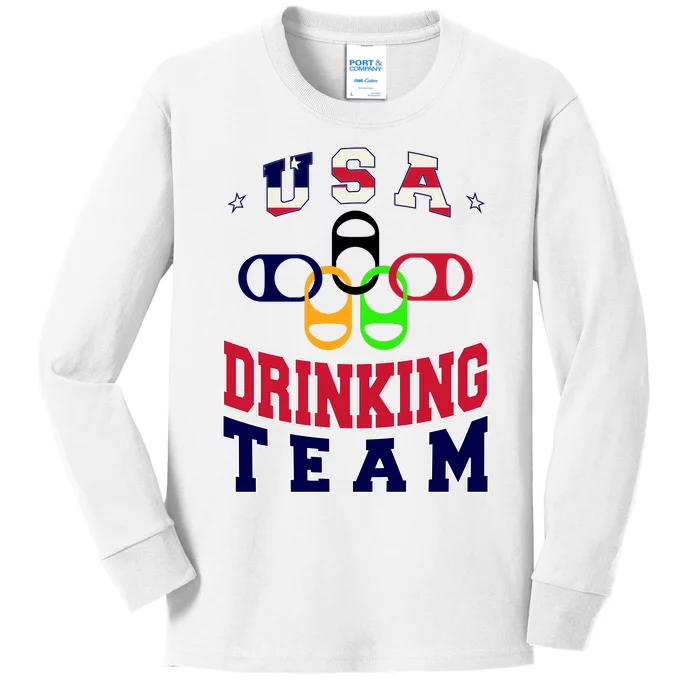 USA Drinking Team Sport Kids Long Sleeve Shirt