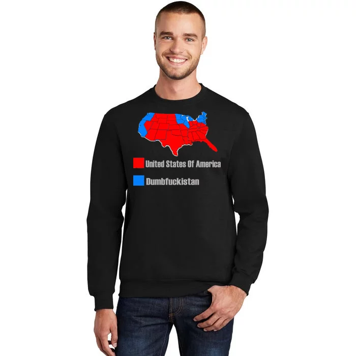 USA DUMBFUCKISTAN ELECTION MAP - Republicans Trump Tall Sweatshirt