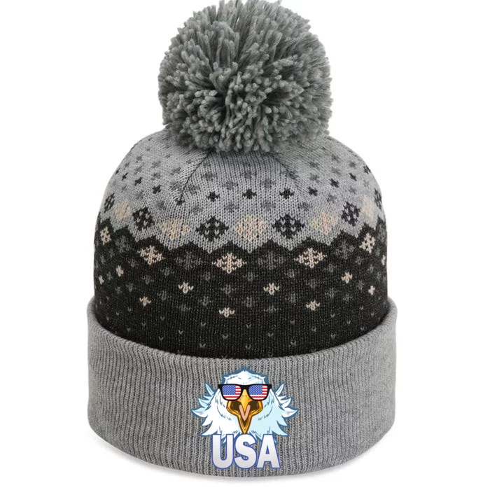 USA Eagle The Baniff Cuffed Pom Beanie