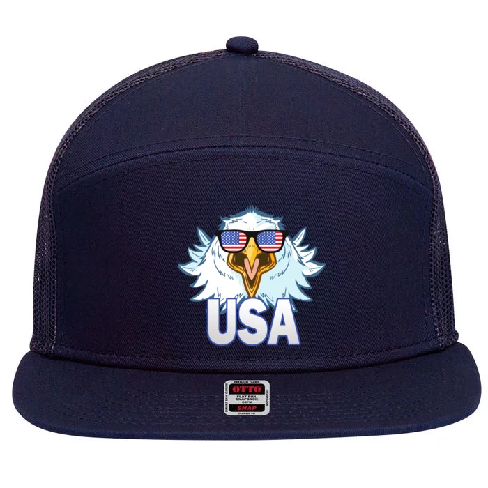 USA Eagle 7 Panel Mesh Trucker Snapback Hat