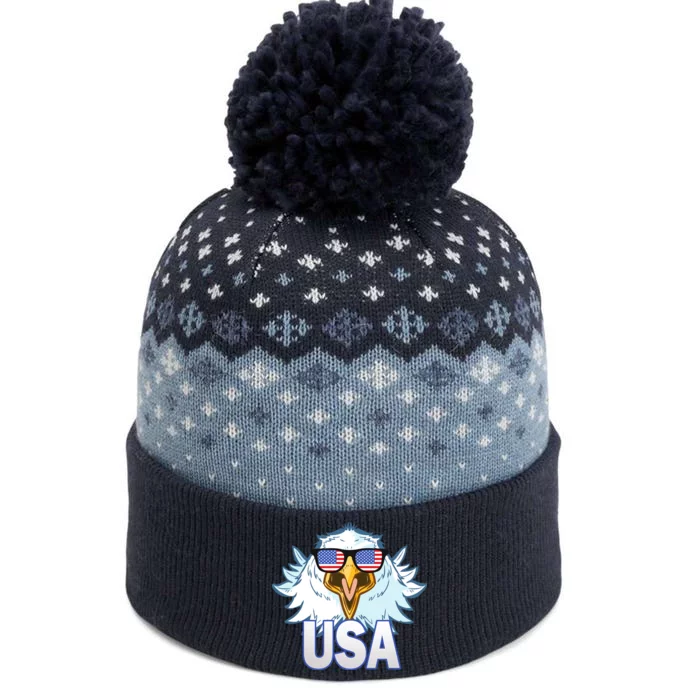 USA Eagle & Shield The Baniff Cuffed Pom Beanie