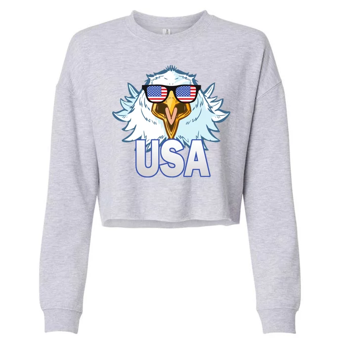 USA Eagle & Shield Cropped Pullover Crew