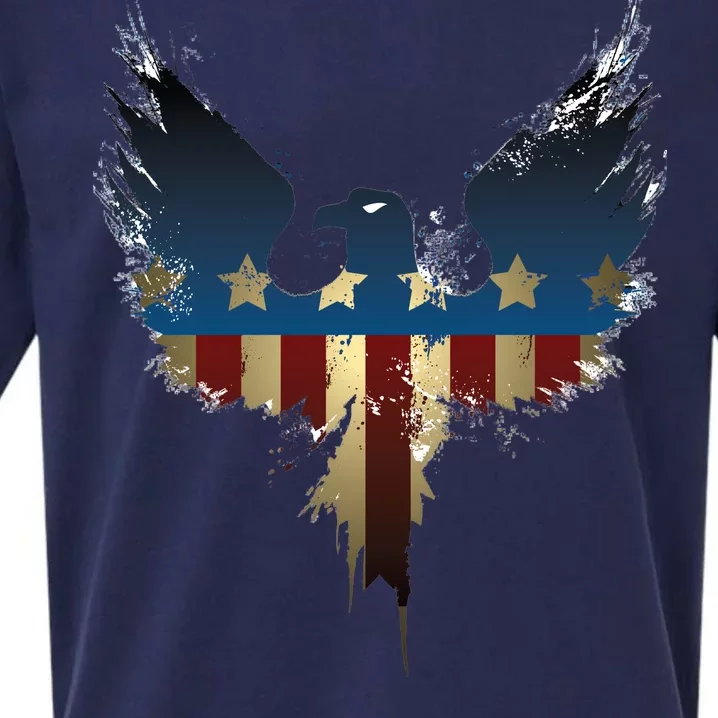 USA Eagle American Flag Grunge Sueded Cloud Jersey T-Shirt