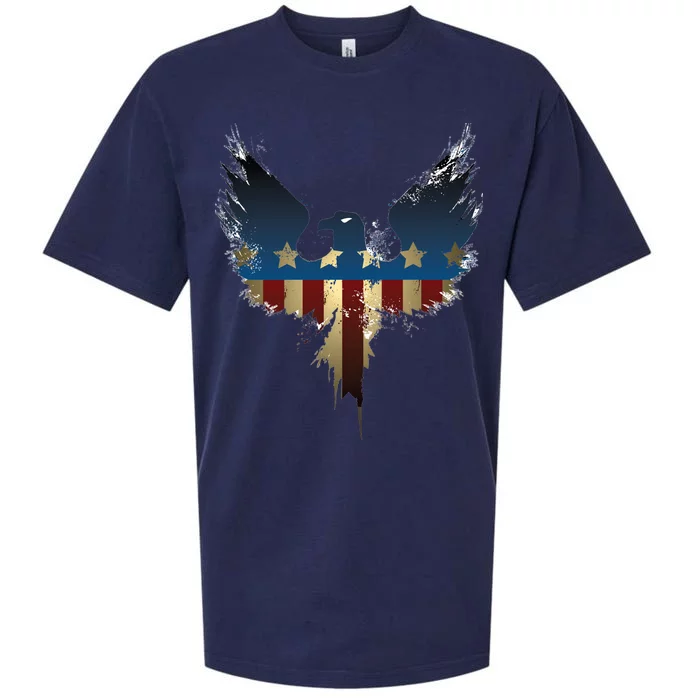 USA Eagle American Flag Grunge Sueded Cloud Jersey T-Shirt