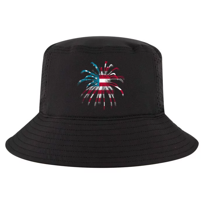 Usa Firework 4th Of July Cool Comfort Performance Bucket Hat