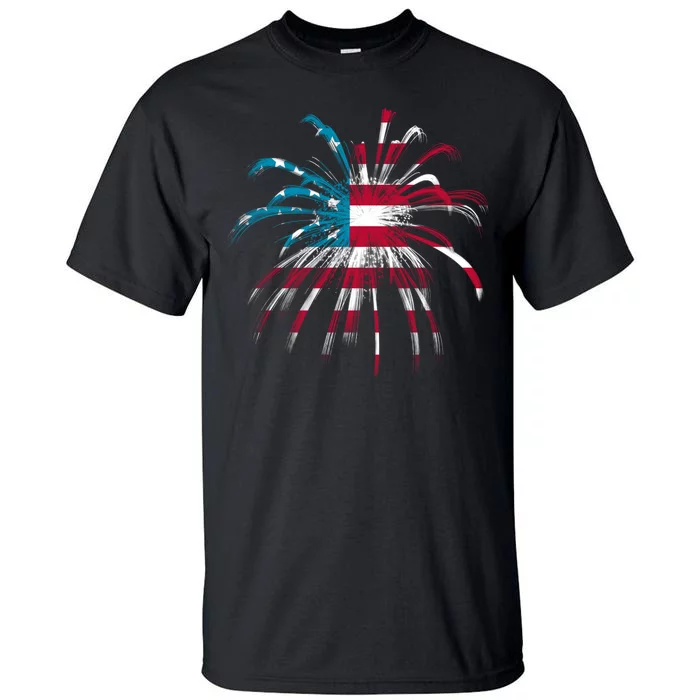 Usa Firework 4th Of July Tall T-Shirt