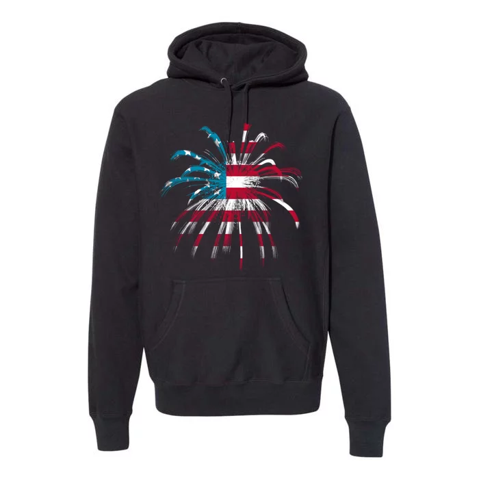 Usa Firework 4th Of July Premium Hoodie