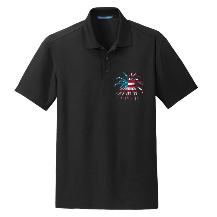 Usa Firework 4th Of July Dry Zone Grid Performance Polo