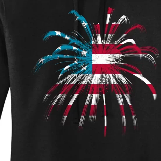 Usa Firework 4th Of July Women's Pullover Hoodie