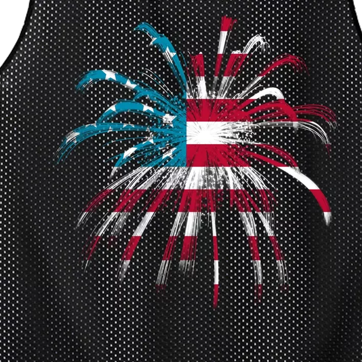 Usa Firework 4th Of July Mesh Reversible Basketball Jersey Tank