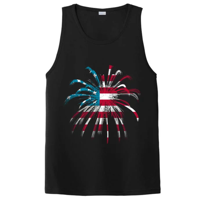 Usa Firework 4th Of July Performance Tank