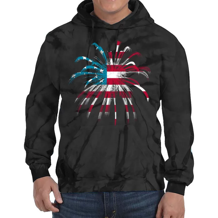 Usa Firework 4th Of July Tie Dye Hoodie