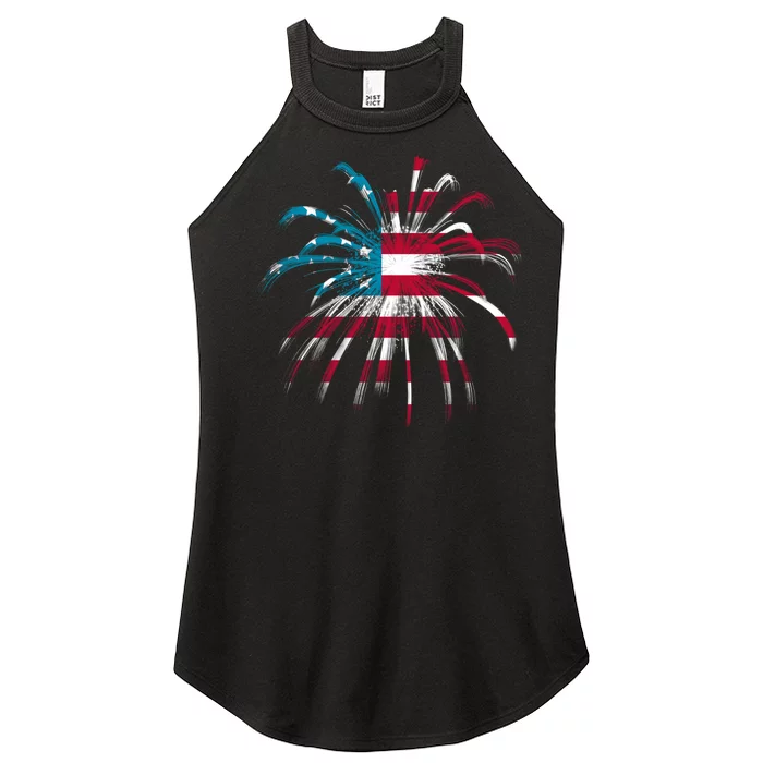 Usa Firework 4th Of July Women’s Perfect Tri Rocker Tank