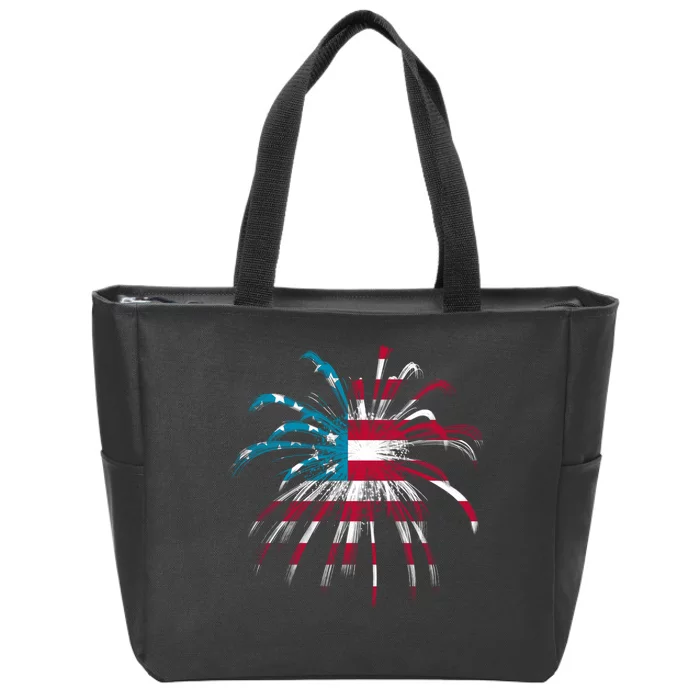 Usa Firework 4th Of July Zip Tote Bag