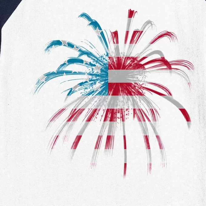 Usa Firework 4th Of July Baseball Sleeve Shirt