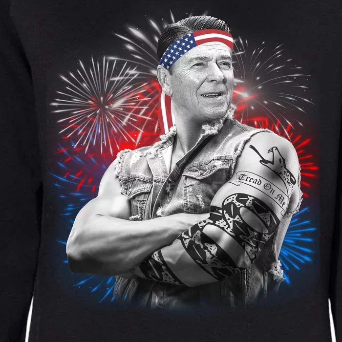 USA Fireworks Patriotic Ronald Reagan Womens California Wash Sweatshirt