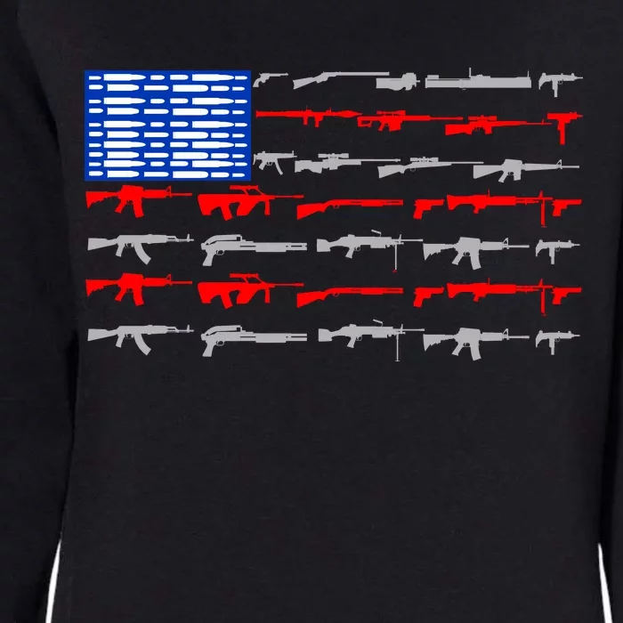 USA Flag: 2nd Amendment Gun Flag Rights Womens California Wash Sweatshirt