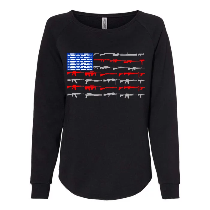 USA Flag: 2nd Amendment Gun Flag Rights Womens California Wash Sweatshirt