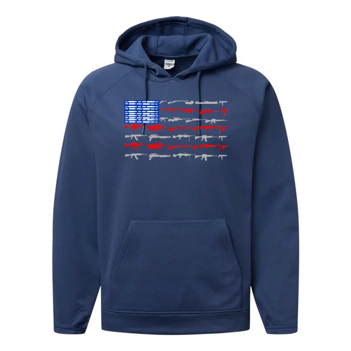 USA Flag: 2nd Amendment Gun Flag Rights Performance Fleece Hoodie