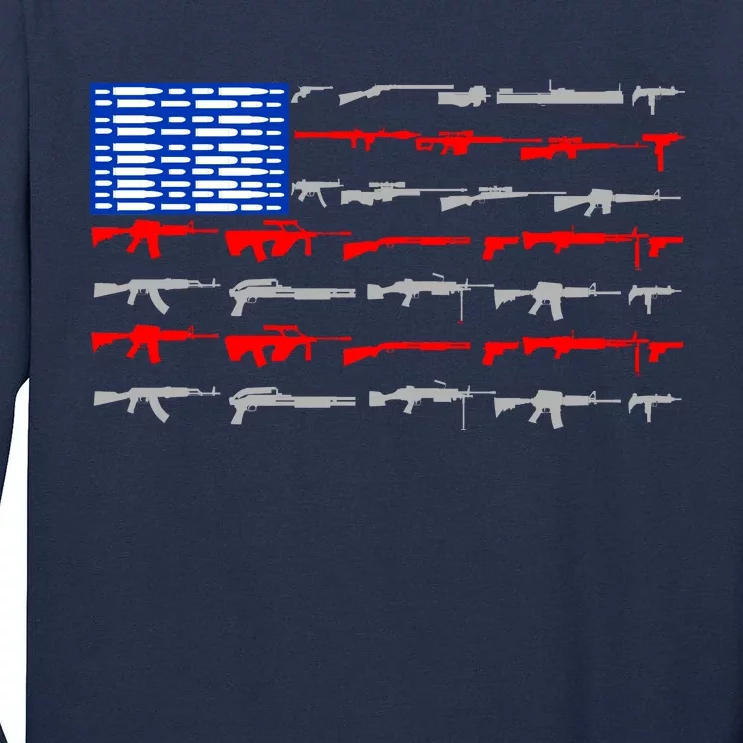 USA Flag: 2nd Amendment Gun Flag Rights Tall Long Sleeve T-Shirt