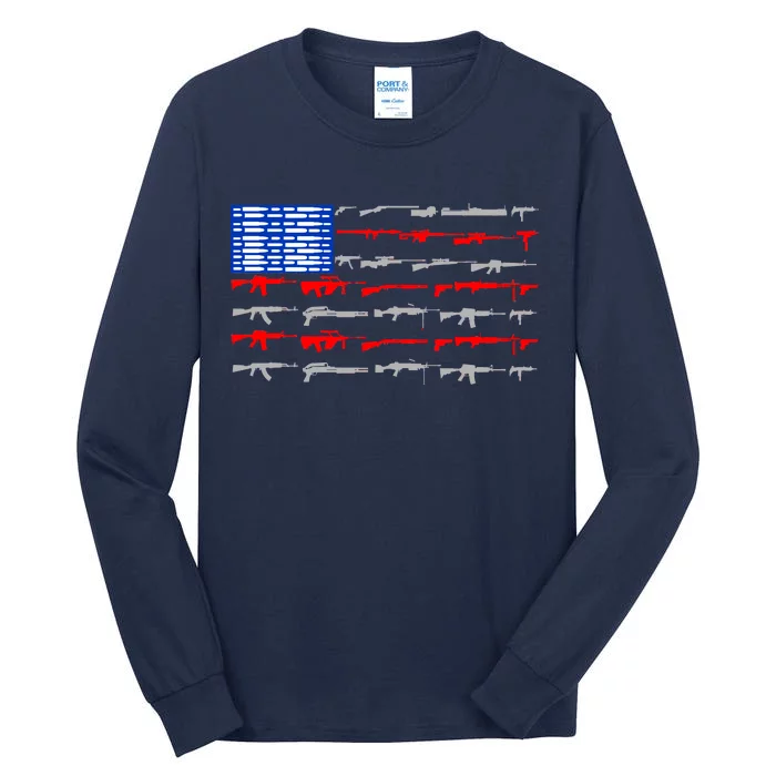 USA Flag: 2nd Amendment Gun Flag Rights Tall Long Sleeve T-Shirt